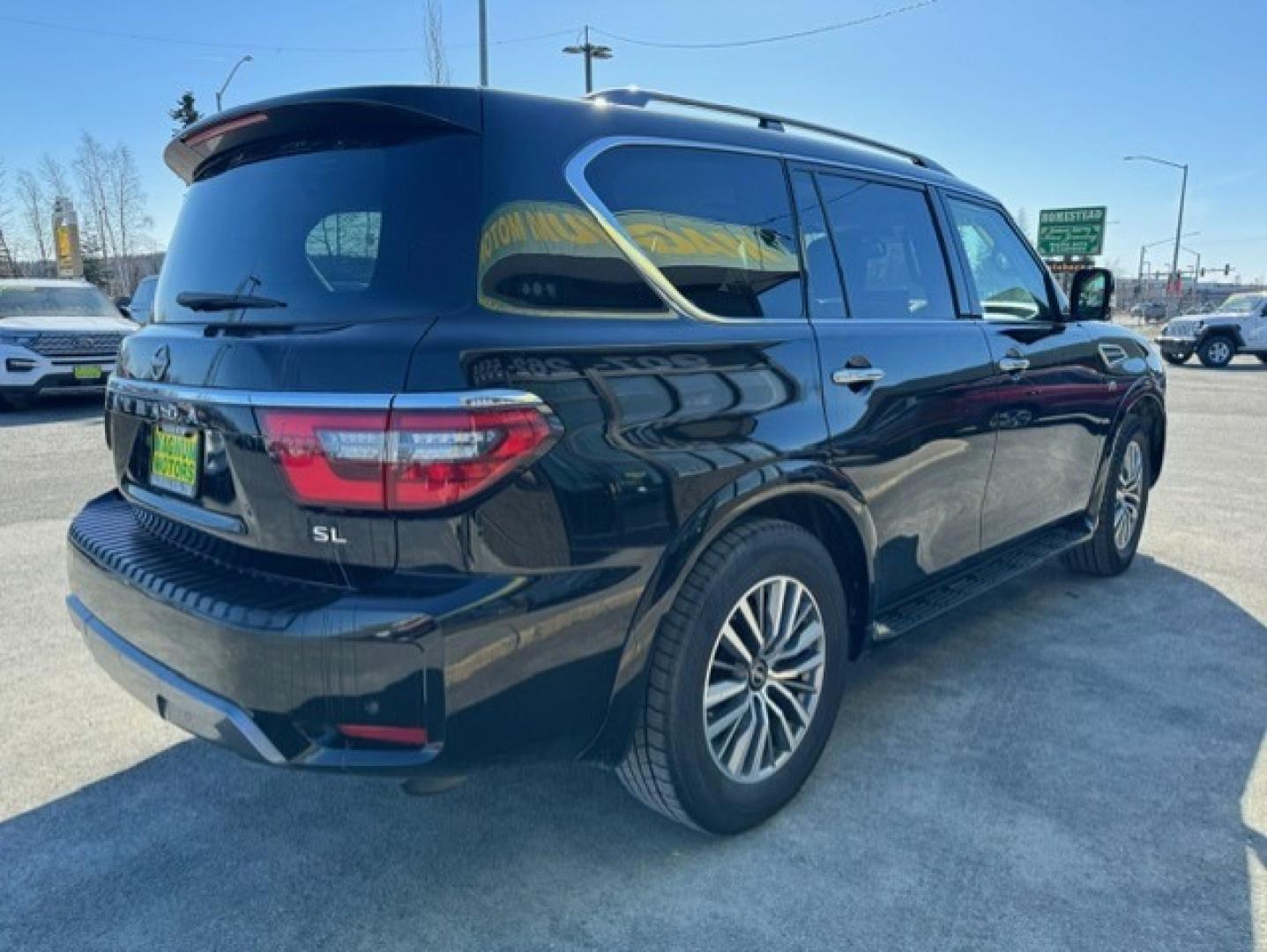 2021 Black /Black Nissan Armada SL (JN8AY2BB8M9) , Automatic transmission, located at 1960 Industrial Drive, Wasilla, 99654, (907) 274-2277, 61.573475, -149.400146 - Photo#4